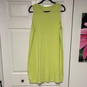 Eileen Fisher Vibrant Green Sleeveless Mini Dress